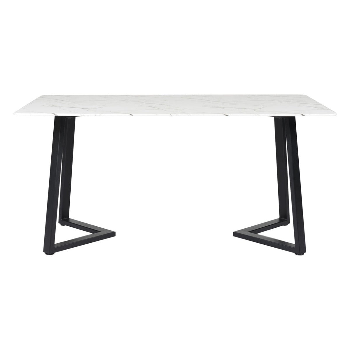 Fugura Marble 6 Seater Dining Table In Black Finish