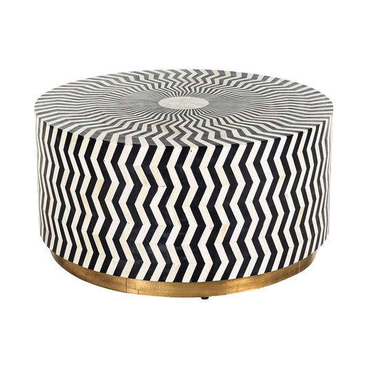 Abel Bone Inlay Coffee table with Brass Cladding Base