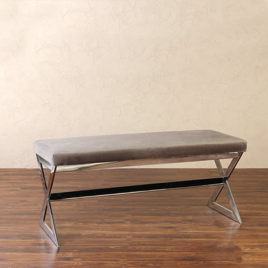 Ziggy Accent Bench In Chrome Finish