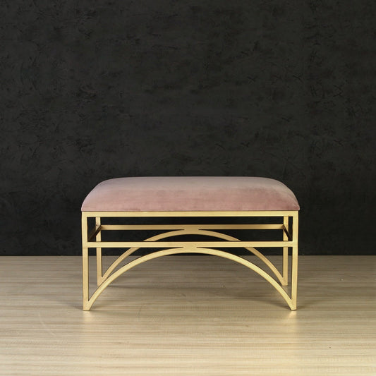 Cassel Accent Ottoman In Gold Finish