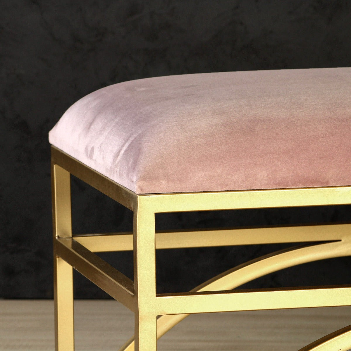 Cassel Accent Ottoman In Gold Finish