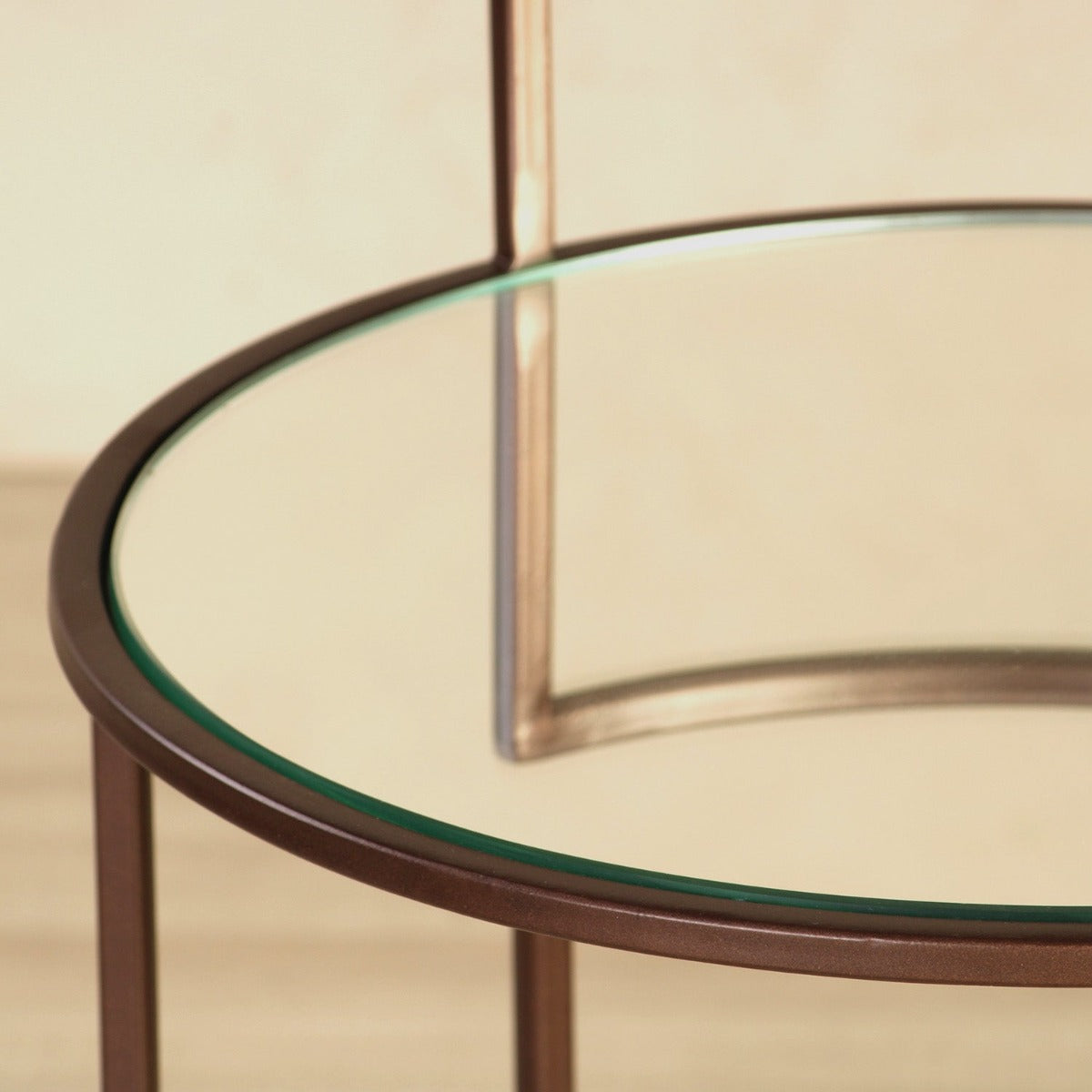 Jamina Glass Side Table In Bronze Finish