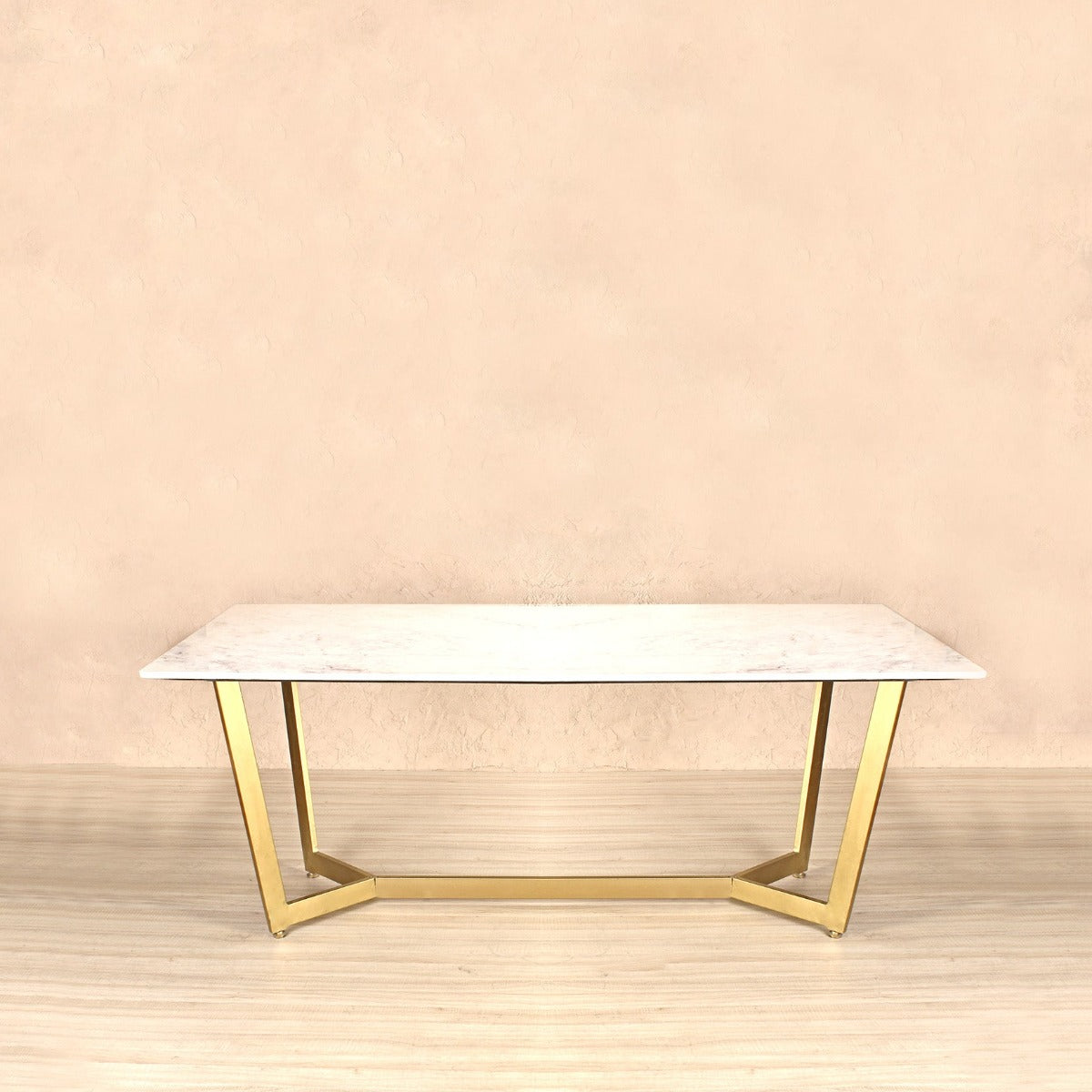 Linden White Marble Dining Table