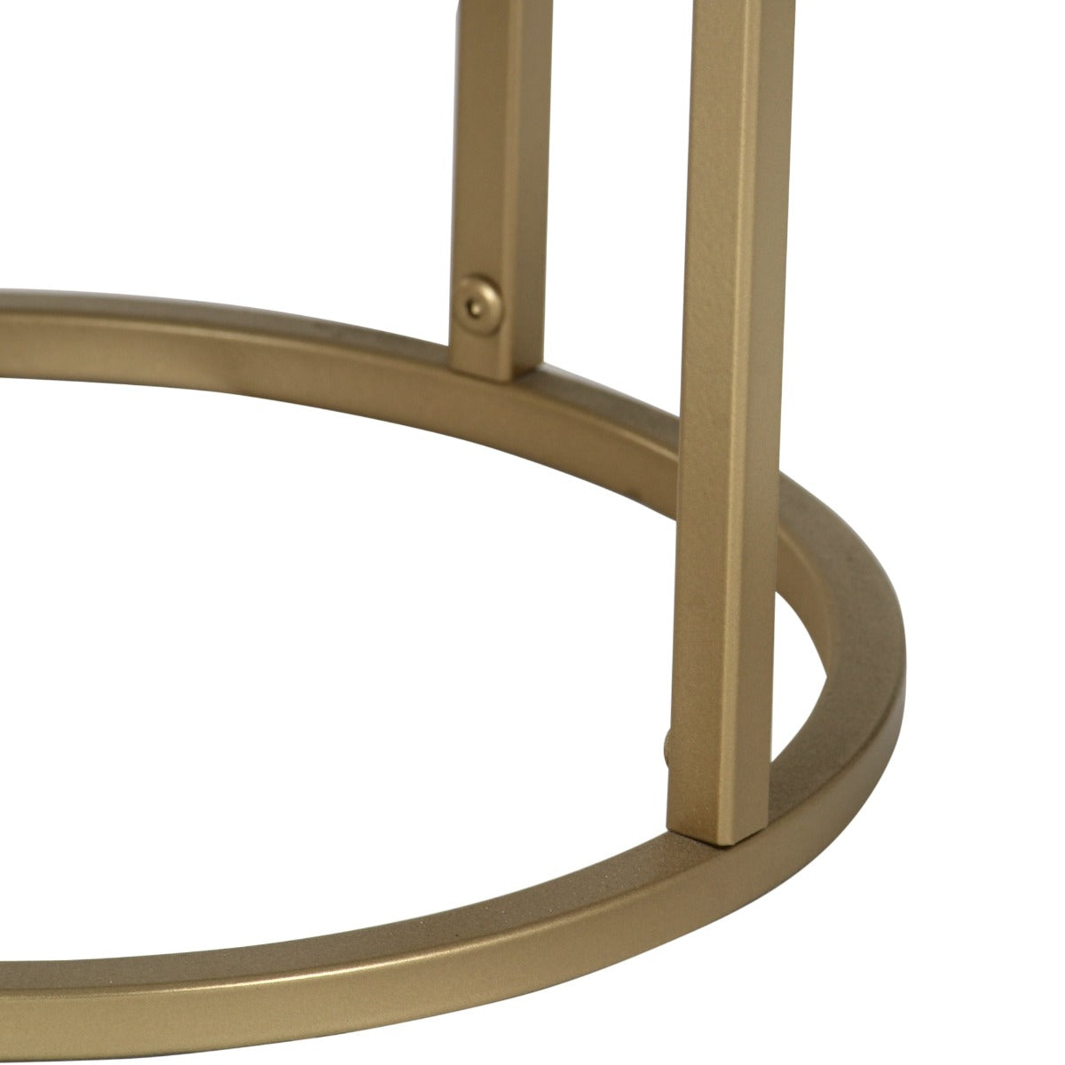 Noah Round Glass Side Table In Gold Finish