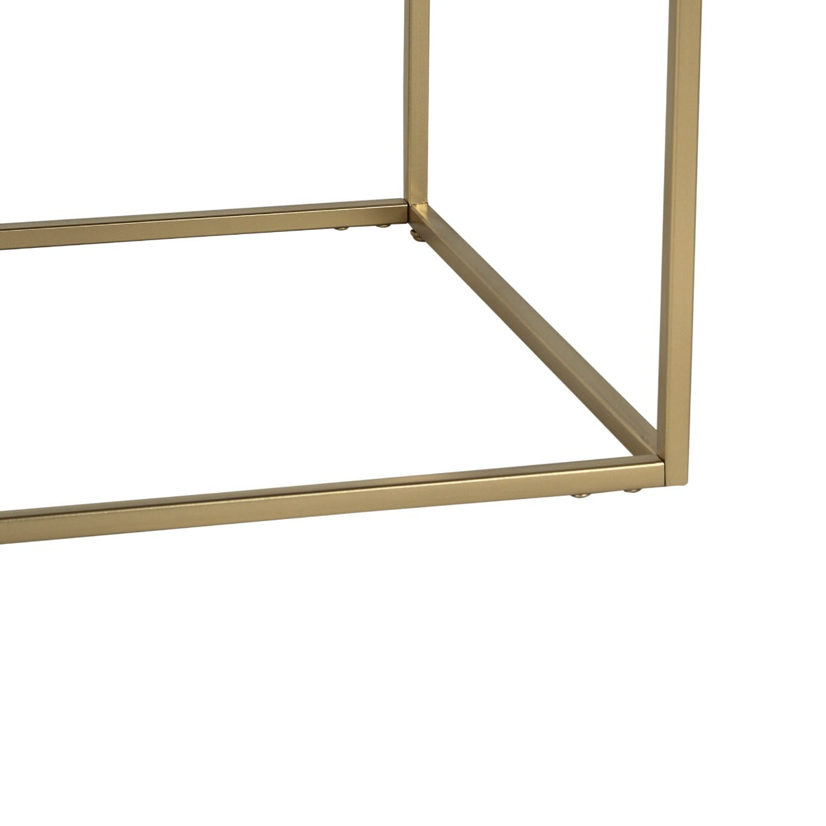 Noah Glass Console Table In Gold Finish
