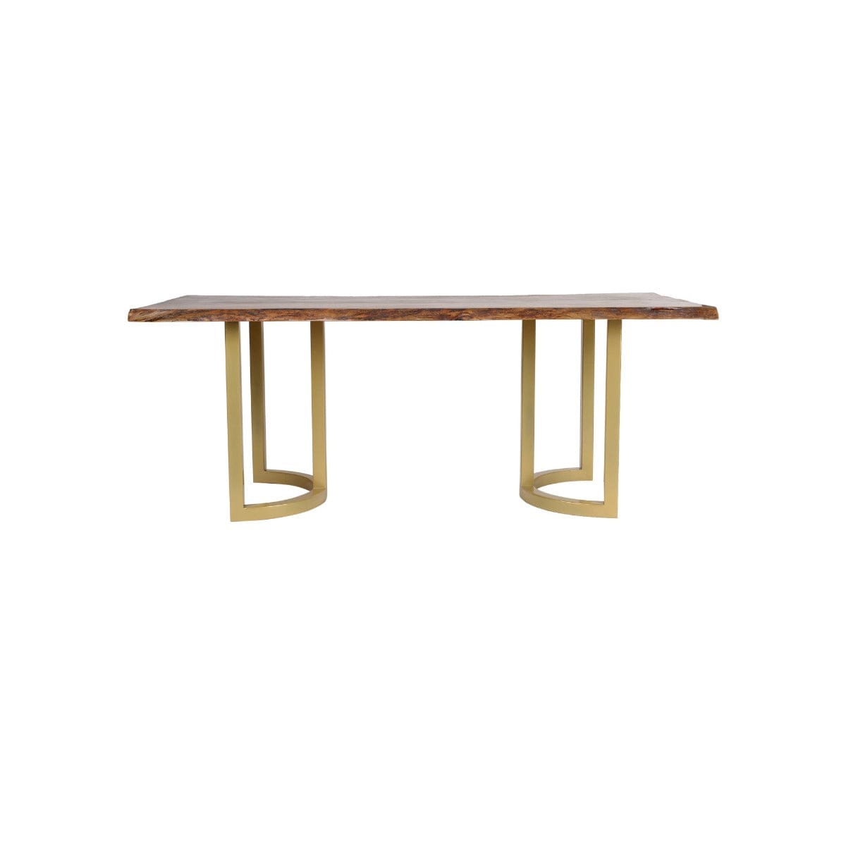 Eros 6 Seater Wooden Dining Table Set In Gold Finish