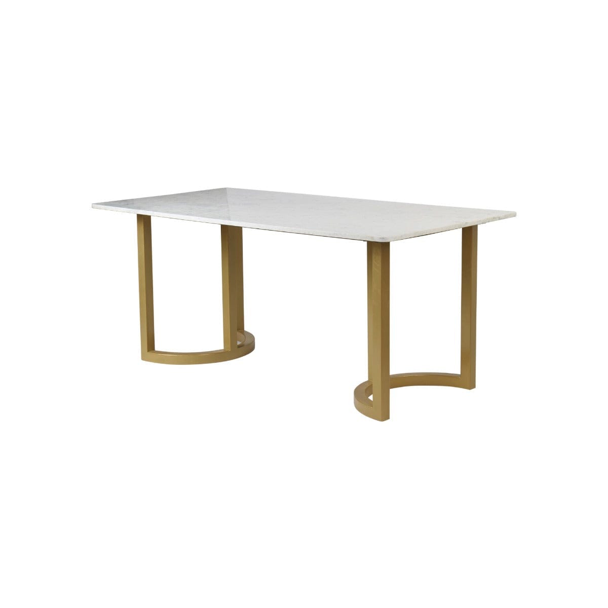 Eros 6 Seater Marble Dining Table In Gold Finish