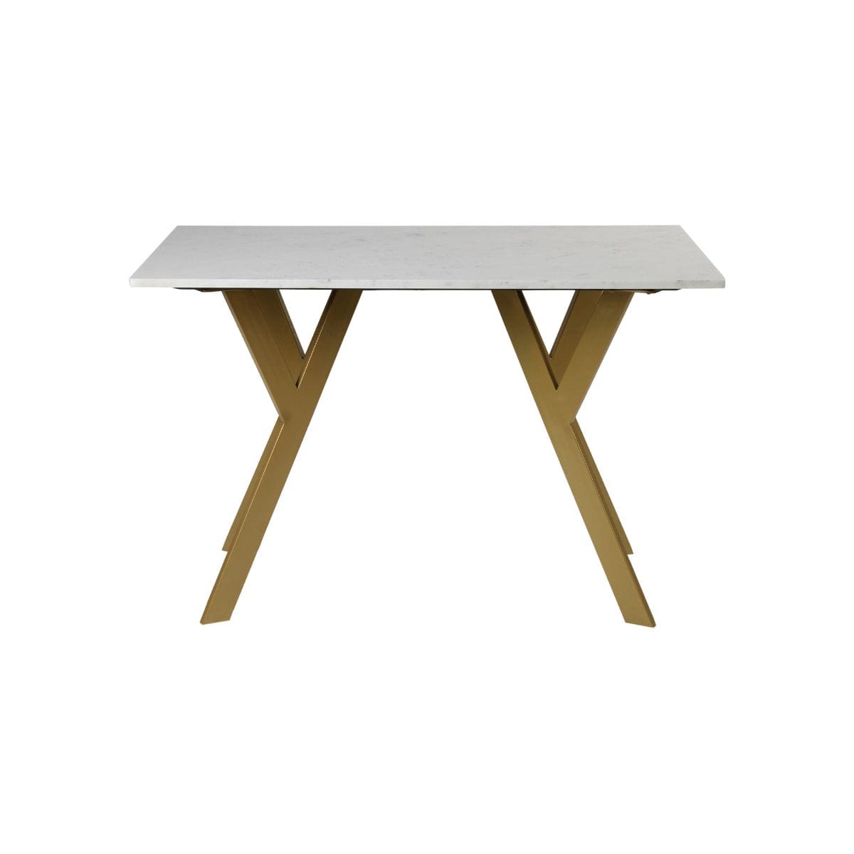 Kir 4 Seater Marble Dining Table In Gold Finish