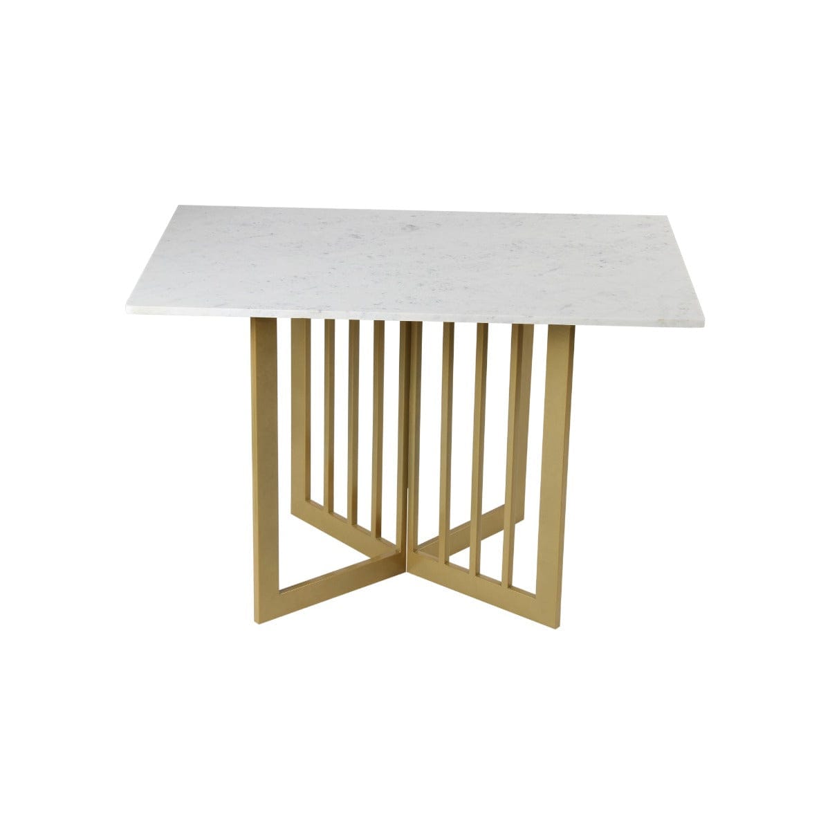 Kitson 4 Seater Marble Dining Table In Gold Finish