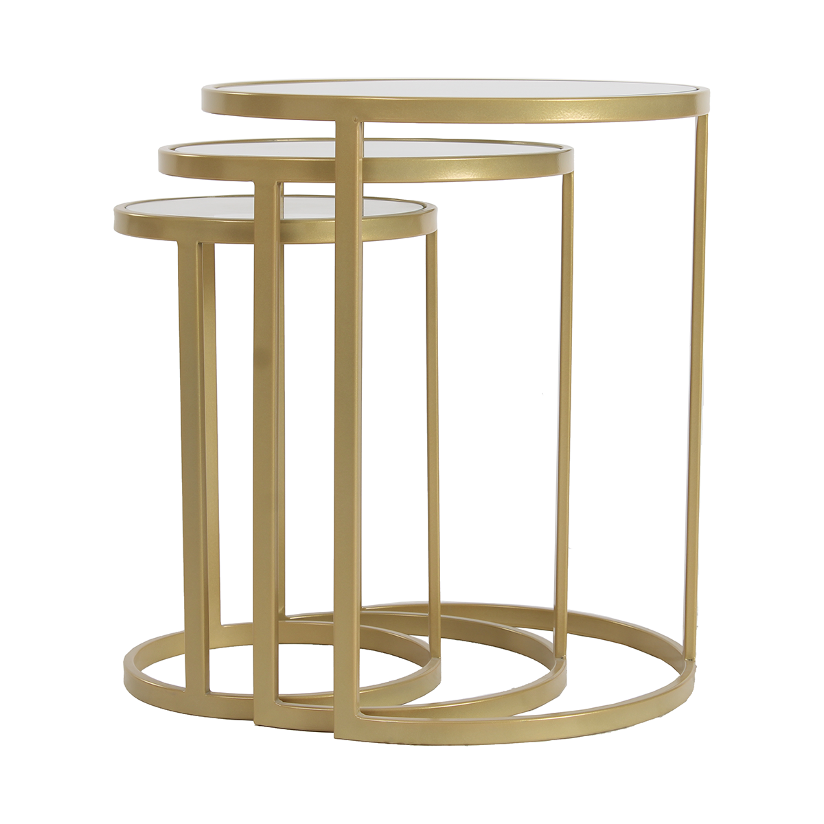 Broody Nesting Glass Side Table Set of 3