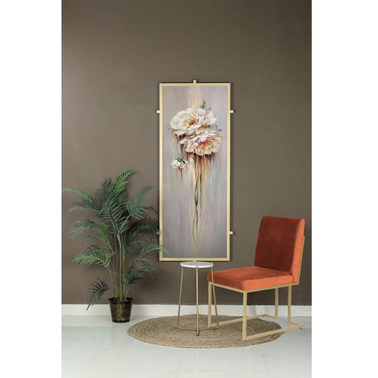 Finley Rust Velvet Fabric Dining Metal Chair In Gold Finish